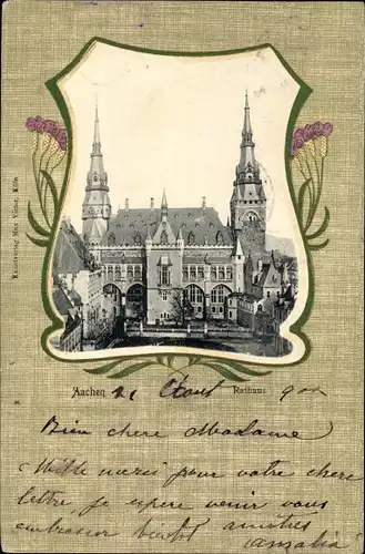 Passepartout Ak Aachen in Nordrhein Westfalen, Rathaus