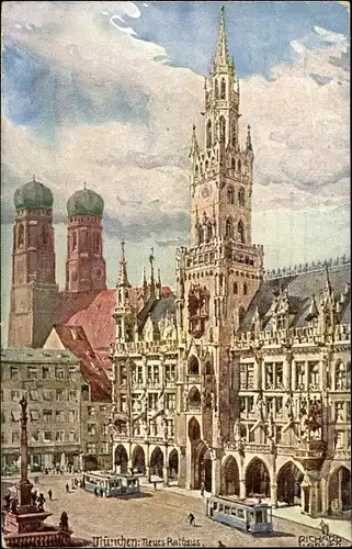 Künstler Ak Wagner, R., München Bayern, Neues Rathaus