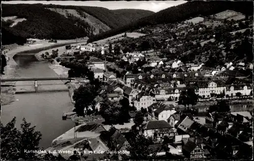 Ak Bad Karlshafen an der Weser, Blick von der Juliushöhe