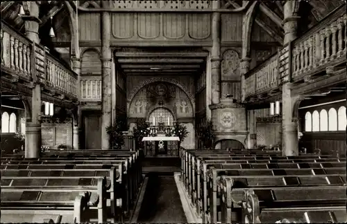 Ak Hahnenklee Bockswiese Goslar im Harz, Gustav Adolf Kirche, Innernes