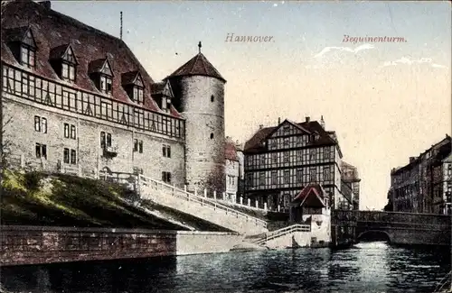 Ak Hannover in Niedersachsen, Beguinenturm, Flusspartie