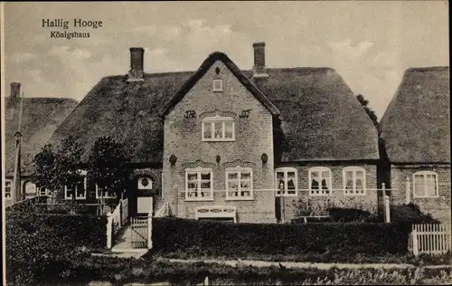 Ak Hallig Hooge in Nordfriesland, Königshaus, Außenansicht eines Wohnhauses