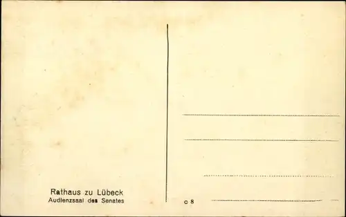 Ak Hansestadt Lübeck, Rathaus, Audienzsaal des Senats