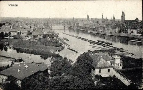 Ak Hansestadt Bremen, Blick über die Stadt