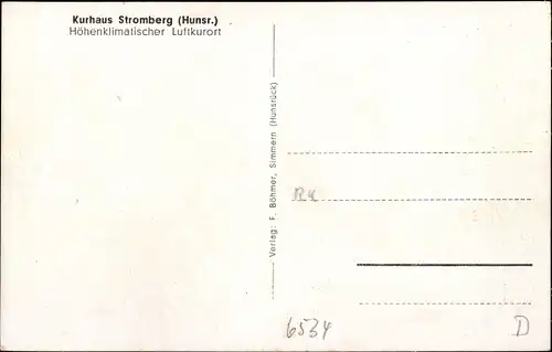 Ak Stromberg im Hunsrück, Kurhaus Stromberg