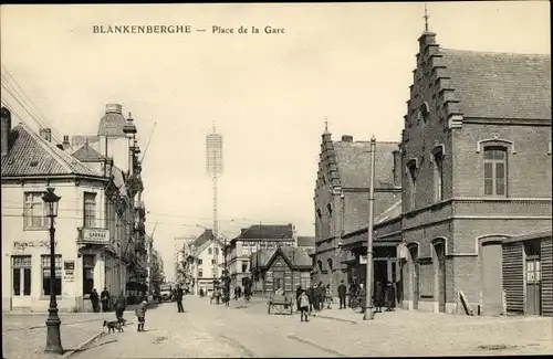 Ak Blankenberghe Blankenberge Westflandern, Place de la Gare