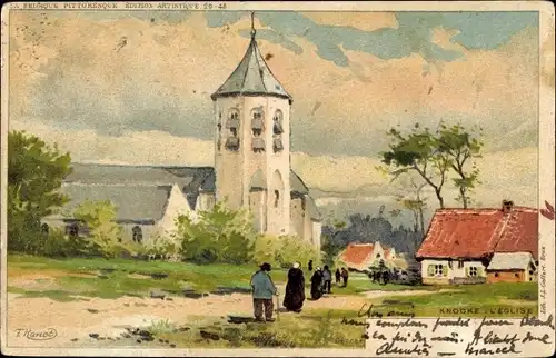 Künstler Litho Ranot, F., Knokke Heist Westflandern, L'Eglise