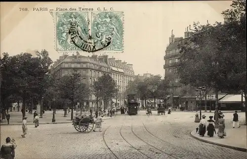Ak Paris XVII., Place des Ternes