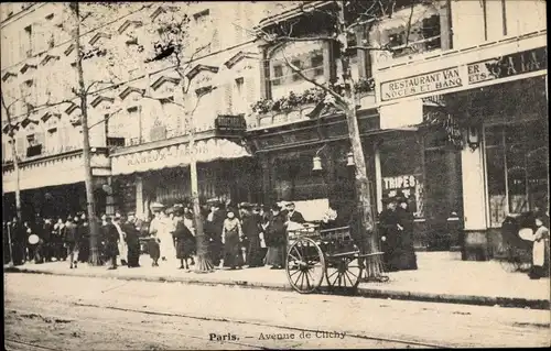 Ak Paris XVII., Avenue de Clichy, Restaurant