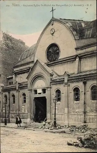 Ak Paris XVII., Ancienne Eglise St. Michel des Batignolles