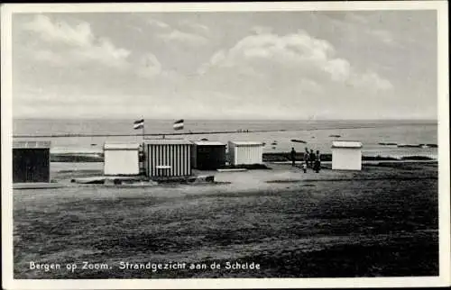 Ak Bergen op Zoom Nordbrabant Niederlande, Strandgezicht aan de Schelde