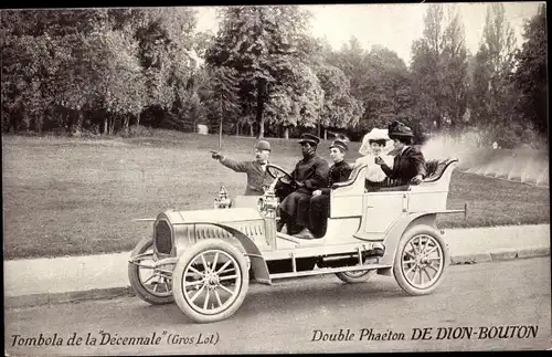 Ak Tombola de la Decennale, Double Phaeton de Dion Bouton, Auto, Chauffeur