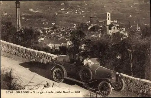 Ak Grasse Alpes Maritimes, Vue générale, Automobil