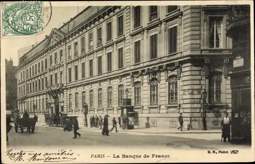 Ak Paris IV, Banque de France, Gebäudeansicht