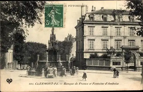 Ak Clermont Ferrand Puy de Dôme, Banque de France et Fontaine d'Amboise