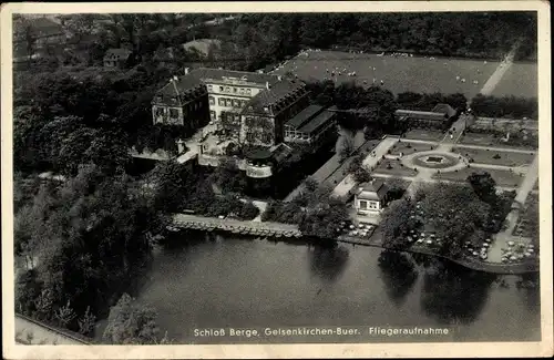 Ak Buer Gelsenkirchen im Ruhrgebiet, Schloss Berge, Fliegeraufnahme