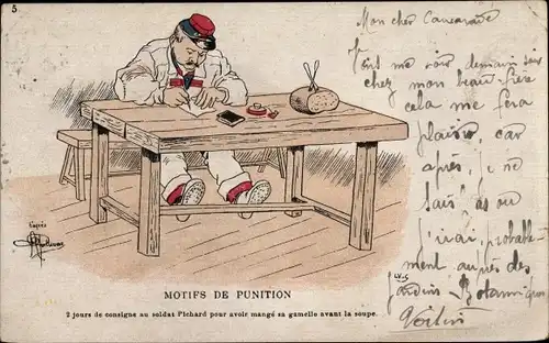 Künstler Ak Guillaume, Albert, Motifs de Punition, Soldatenleben