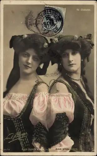 Ak Schauspielerinnen Marcy O'Neil und Ethel Meek, Portrait