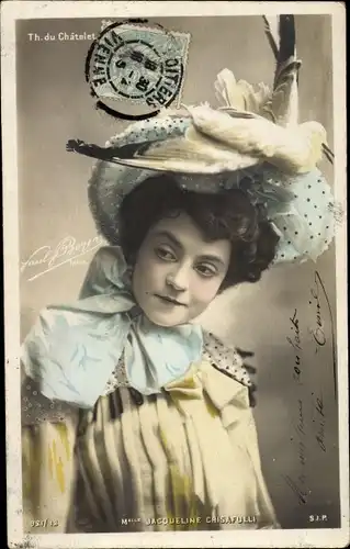 Ak Schauspielerin Jacqueline Crisafulli, Portrait, Theatre du Chatelet