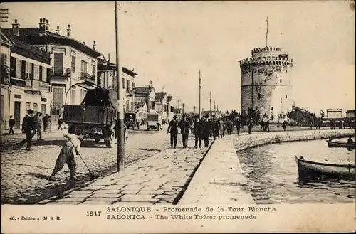 Ak Thessaloniki Griechenland, Promenade de la Tour Blanche