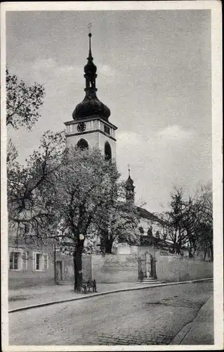 Ak Stará Boleslav Altbunzlau Mittelböhmen, Hl. Wenzelskirche, Kostel sv. Vaclava