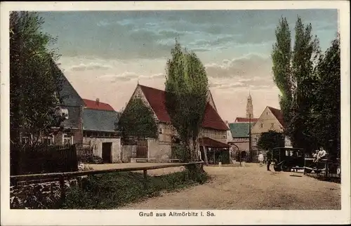 Ak Altmörbitz Frohburg in Sachsen, Dorfpartie