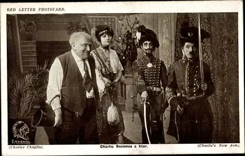 Ak Schauspieler Charlie Chaplin, Charlie becomes a Star, Charlie's new job