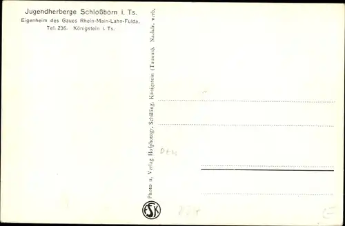 Ak Schloßborn Schlossborn Glashütten im Taunus, Jugendherberge