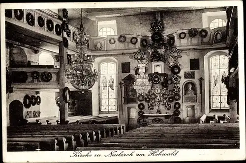 Ak Neukirch in der Lausitz, Hohwald, Kirche, Innenansicht
