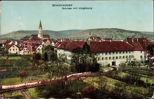 Ak Schorndorf in Württemberg, Schloss mit Umgebung