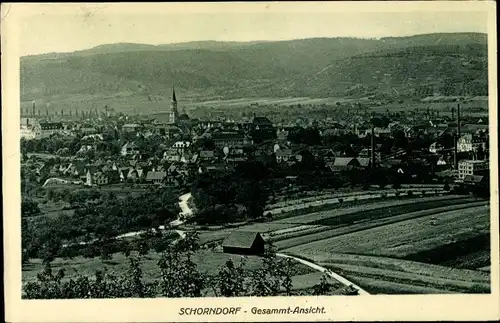 Ak Schorndorf in Württemberg, Totalansicht der Ortschaft