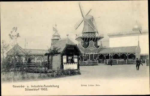 Ak Düsseldorf am Rhein, Gewerbe und Industrieausstellung 1902, Erven Lukas Bols, Windmühle