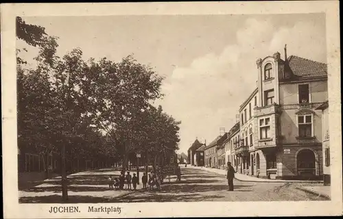 Ak Jüchen Nordrhein Westfalen, Marktplatz, Straßenansicht