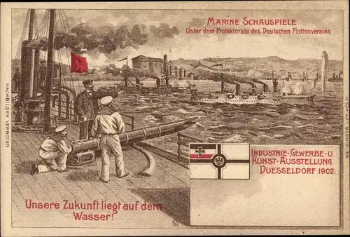 Ak Düsseldorf am Rhein, Industrie und Gewerbeausstellung Düsseldorf 1902, Marine Schauspiele