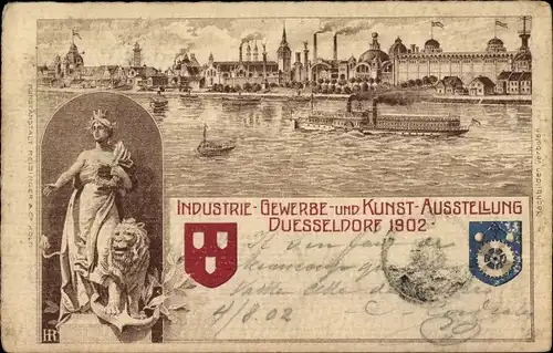 Ak Düsseldorf am Rhein, Industrie und Gewerbeausstellung Düsseldorf 1902, Stadtansicht