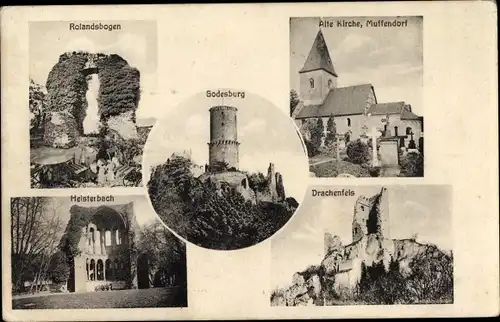 Ak Muffendorf Bad Godesberg Bonn am Rhein, Godesburg, Heisterbach, Drachenfels, Rolandsbogen