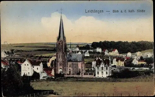 Ak Leichlingen im Rheinland, Blick auf den Ort mit der katholischen Kirche