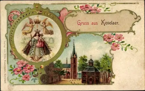 Präge Litho Kevelaer am Niederrhein, Kirche, Kapelle, Mutter Gottes