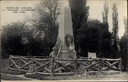 Ak Norolles Calvados, Le Monument commemoratif