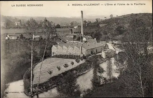Ak Le Mesnil Villement Calvados, L'Orne et l'Usine de la Fouillerie