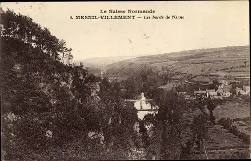 Ak Le Mesnil Villement Calvados, Les bords de l'Orne