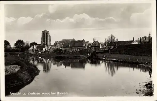 Ak Zierikzee Zeeland, Gezicht vanaf het Bolwerk