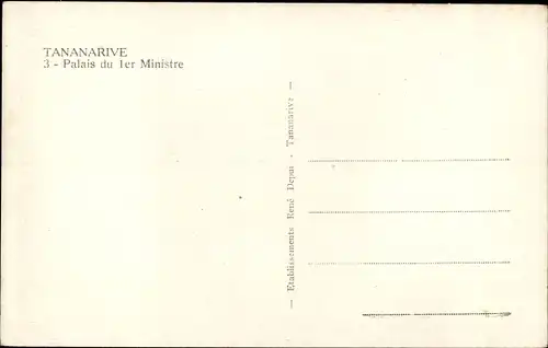 Ak Tananarive Madagaskar, Le Palais du 1er Ministre