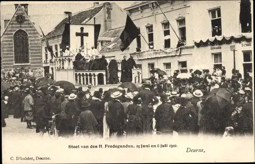 Ak Deurne Antwerpen Flandern, Stoet van den H. Fredegandus, 1902
