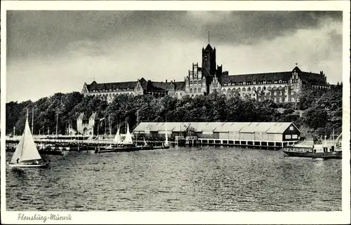 Ak Mürwik Flensburg in Schleswig Holstein, Marineschule, Hafen