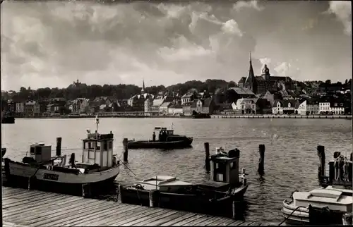 Ak Flensburg in Schleswig Holstein, Hafen, Panorama