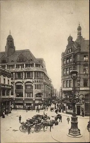 Ak Köln am Rhein, Hohestraße, Kaufhaus, Geschäfte, Kutschen