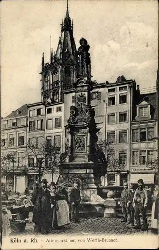Ak Köln am Rhein, Alter Markt mit Jan-von-Werth-Brunnen