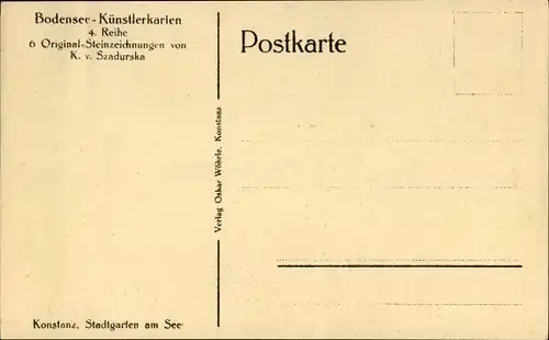 Künstler Ak Szadurska, Konstanz am Bodensee, Stadtgarten am See