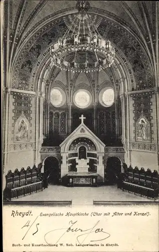 Ak Rheydt Mönchengladbach am Niederrhein, Evang. Hauptkirche, Altar